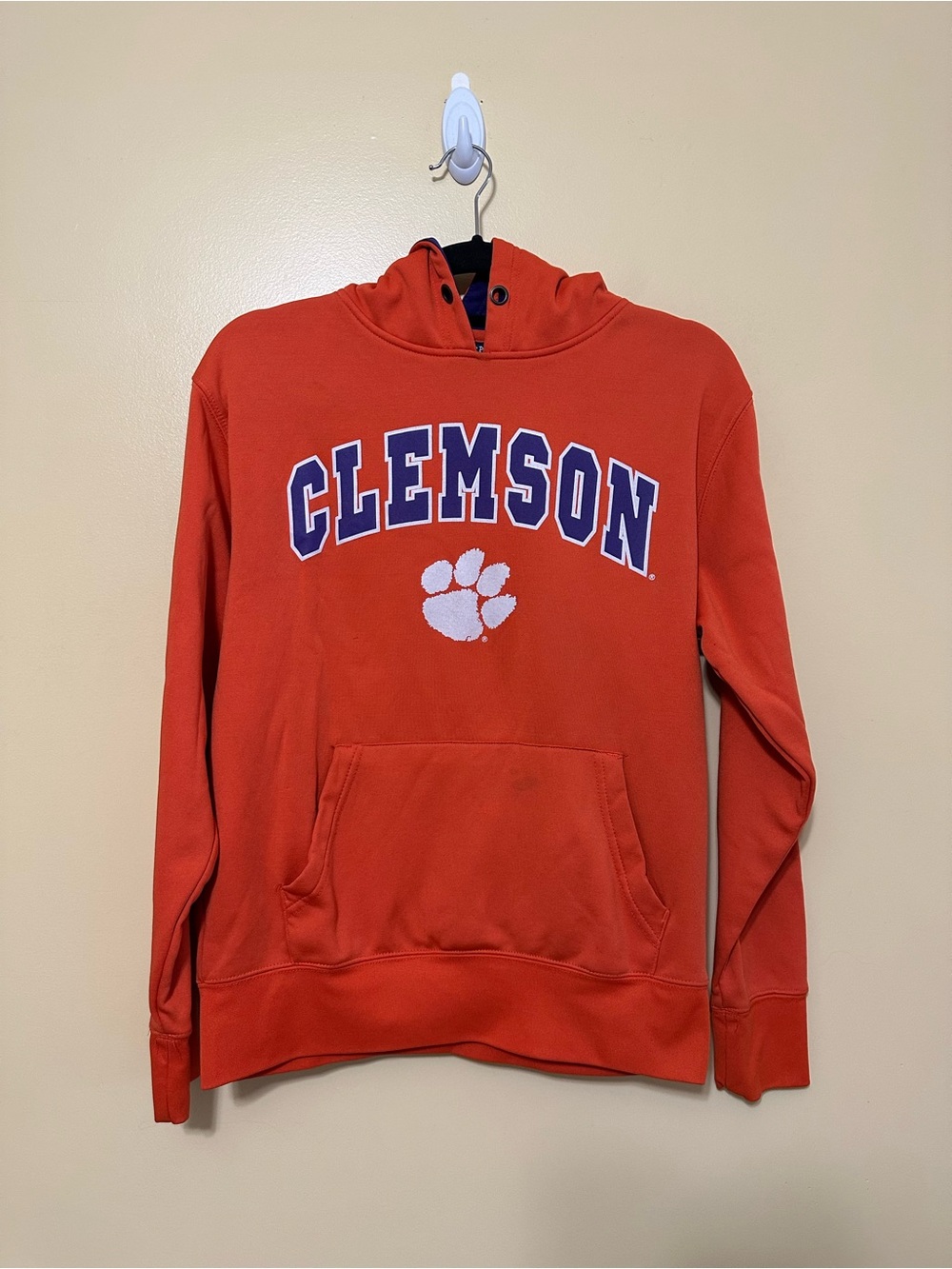 Clemson Tigers Campus Heritage NCAA Pullover Hooded Sweatshirt Women M Orange